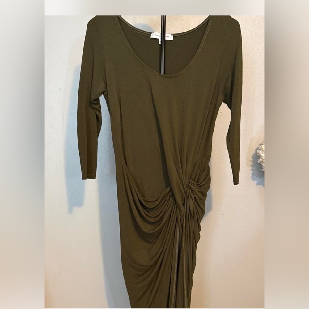 The Vanity Room Olive Long Sleeve Dress